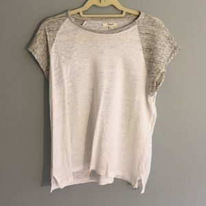 Madewell Baseball Tee in white and grey